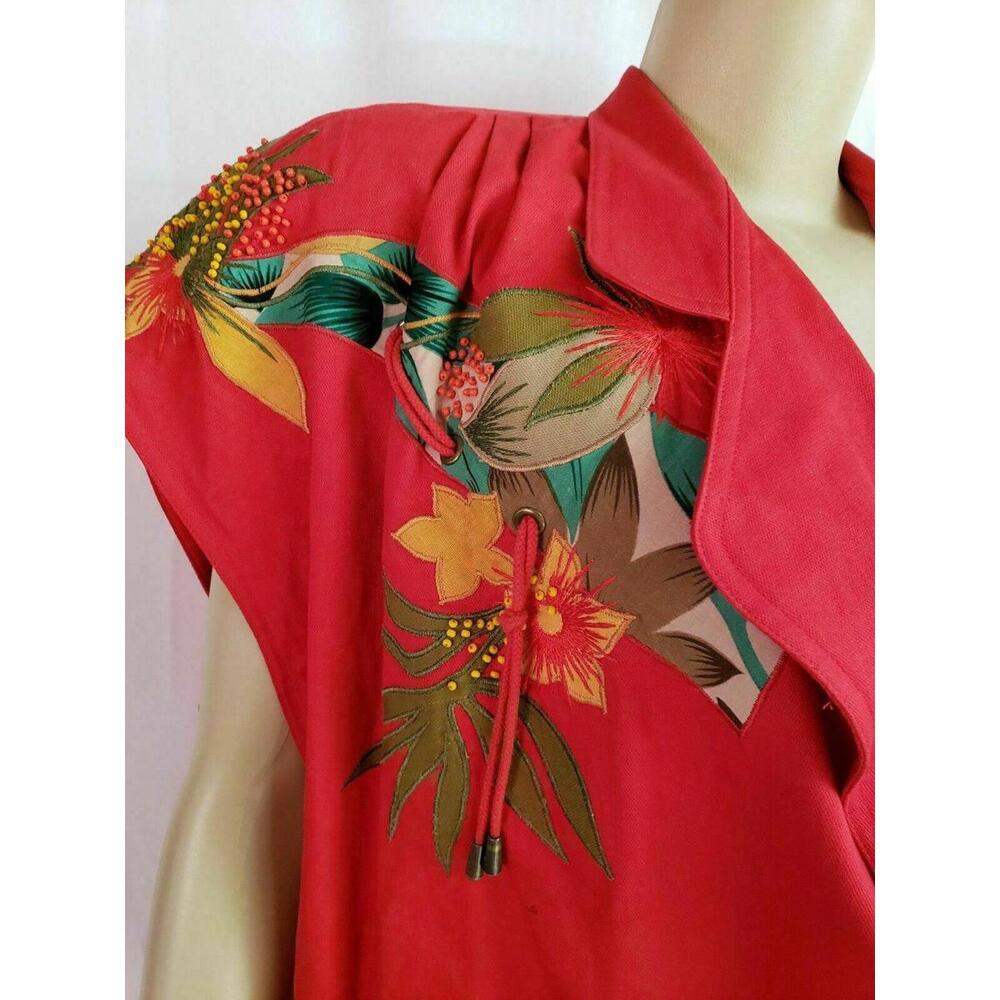 Marc D'Alcy Sleeveless Bolero Art to wear Embellished Vintage women's Top Sz 8 - Picture 3 of 9